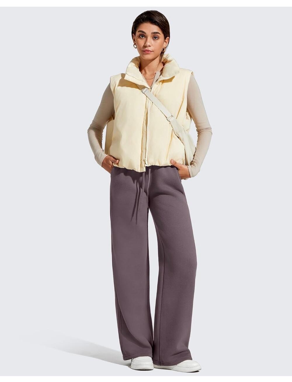 G4Free Flurrylux Fleece Lined Sweatpants Thermal Wide Leg Pants with Pockets